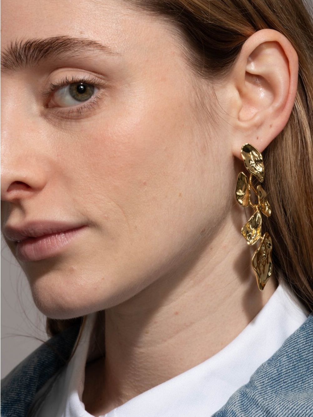 Alexis Bittar Mosaic Molten Gold Post Earrings - Picture 2 of 7
